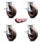 Service Caster 8 Inch Kingpinless High Temp Phenolic Wheel Swivel Caster Set with Brakes SCC SCC-KP30S820-PHRHT-SLB-4 - alternate 4